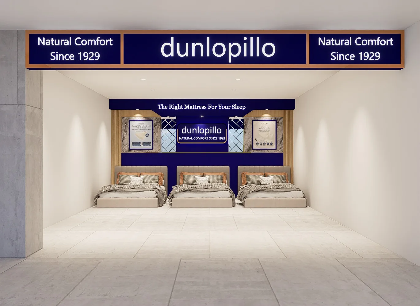 Booth Kasur Dunlopillo Konsep Modern
